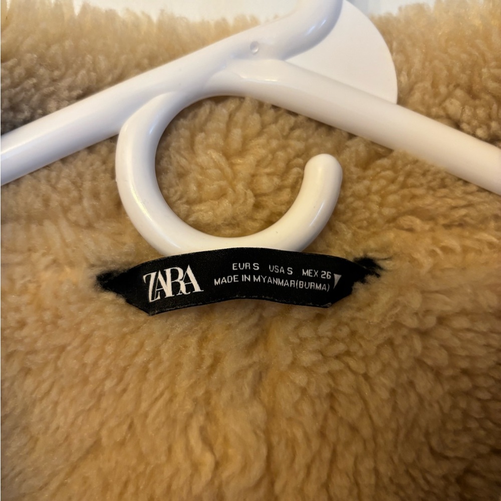 Zara Tan Aviation Shearling Jacket - Picture 3 of 4